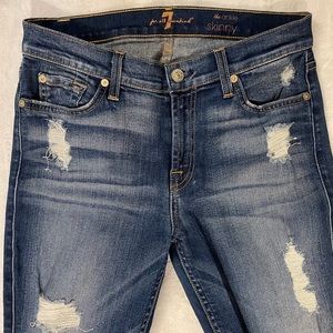 7 for all mankind Jeans: Distressed Ankle Skinny